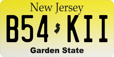 NJ license plate B54KII