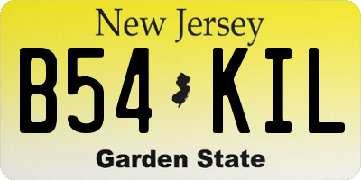 NJ license plate B54KIL