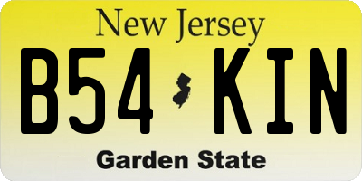 NJ license plate B54KIN