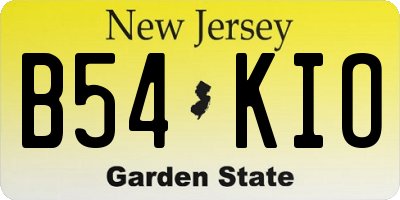 NJ license plate B54KIO