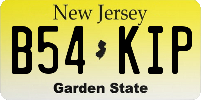 NJ license plate B54KIP