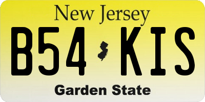 NJ license plate B54KIS