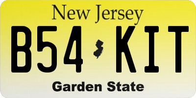 NJ license plate B54KIT