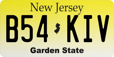 NJ license plate B54KIV