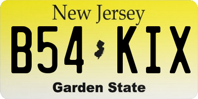 NJ license plate B54KIX