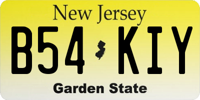 NJ license plate B54KIY