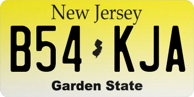 NJ license plate B54KJA