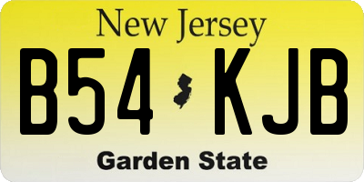 NJ license plate B54KJB