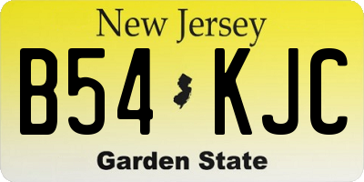 NJ license plate B54KJC