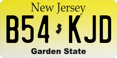 NJ license plate B54KJD