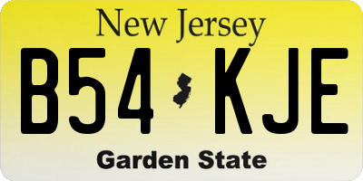 NJ license plate B54KJE