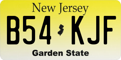 NJ license plate B54KJF