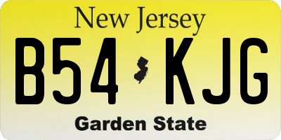 NJ license plate B54KJG