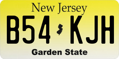 NJ license plate B54KJH