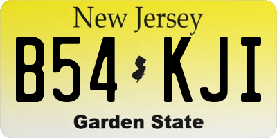 NJ license plate B54KJI
