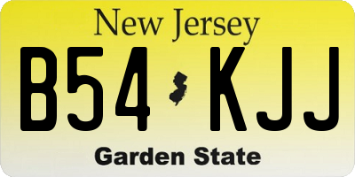 NJ license plate B54KJJ