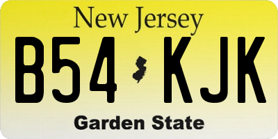 NJ license plate B54KJK