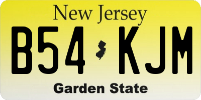 NJ license plate B54KJM