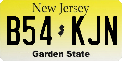 NJ license plate B54KJN