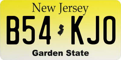 NJ license plate B54KJO