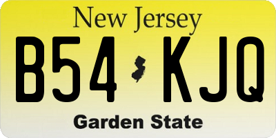NJ license plate B54KJQ