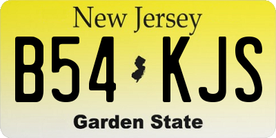 NJ license plate B54KJS