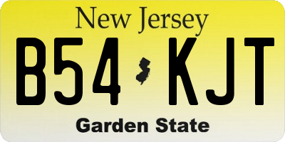 NJ license plate B54KJT