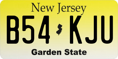 NJ license plate B54KJU