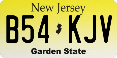 NJ license plate B54KJV