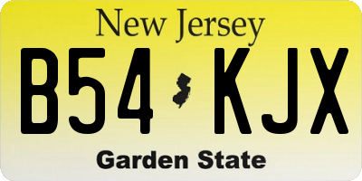 NJ license plate B54KJX
