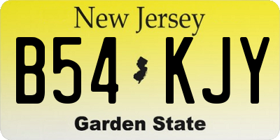 NJ license plate B54KJY