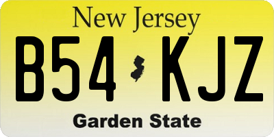 NJ license plate B54KJZ