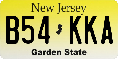 NJ license plate B54KKA