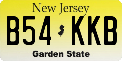 NJ license plate B54KKB