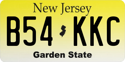 NJ license plate B54KKC