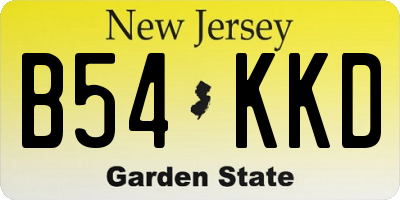 NJ license plate B54KKD