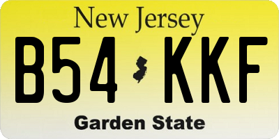 NJ license plate B54KKF