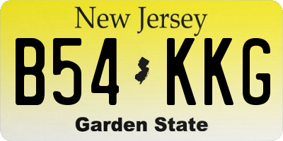 NJ license plate B54KKG