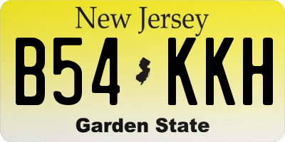 NJ license plate B54KKH