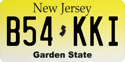 NJ license plate B54KKI