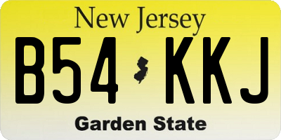 NJ license plate B54KKJ
