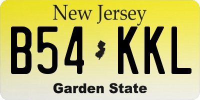 NJ license plate B54KKL