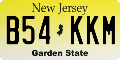 NJ license plate B54KKM
