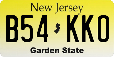 NJ license plate B54KKO