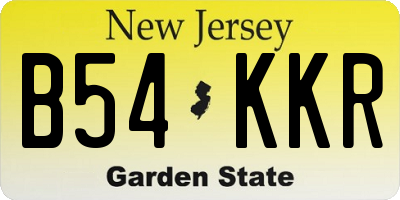 NJ license plate B54KKR