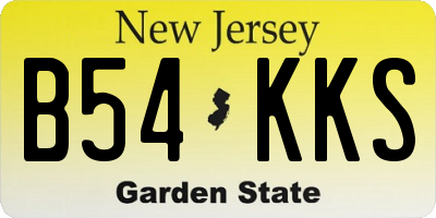 NJ license plate B54KKS