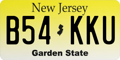 NJ license plate B54KKU
