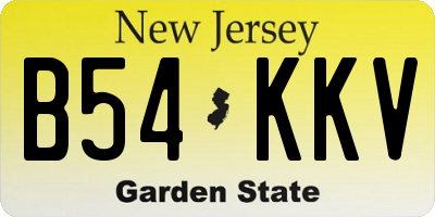 NJ license plate B54KKV