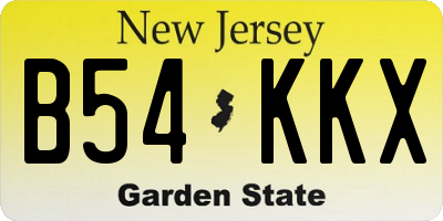 NJ license plate B54KKX