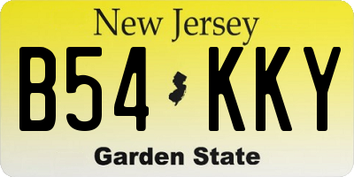 NJ license plate B54KKY